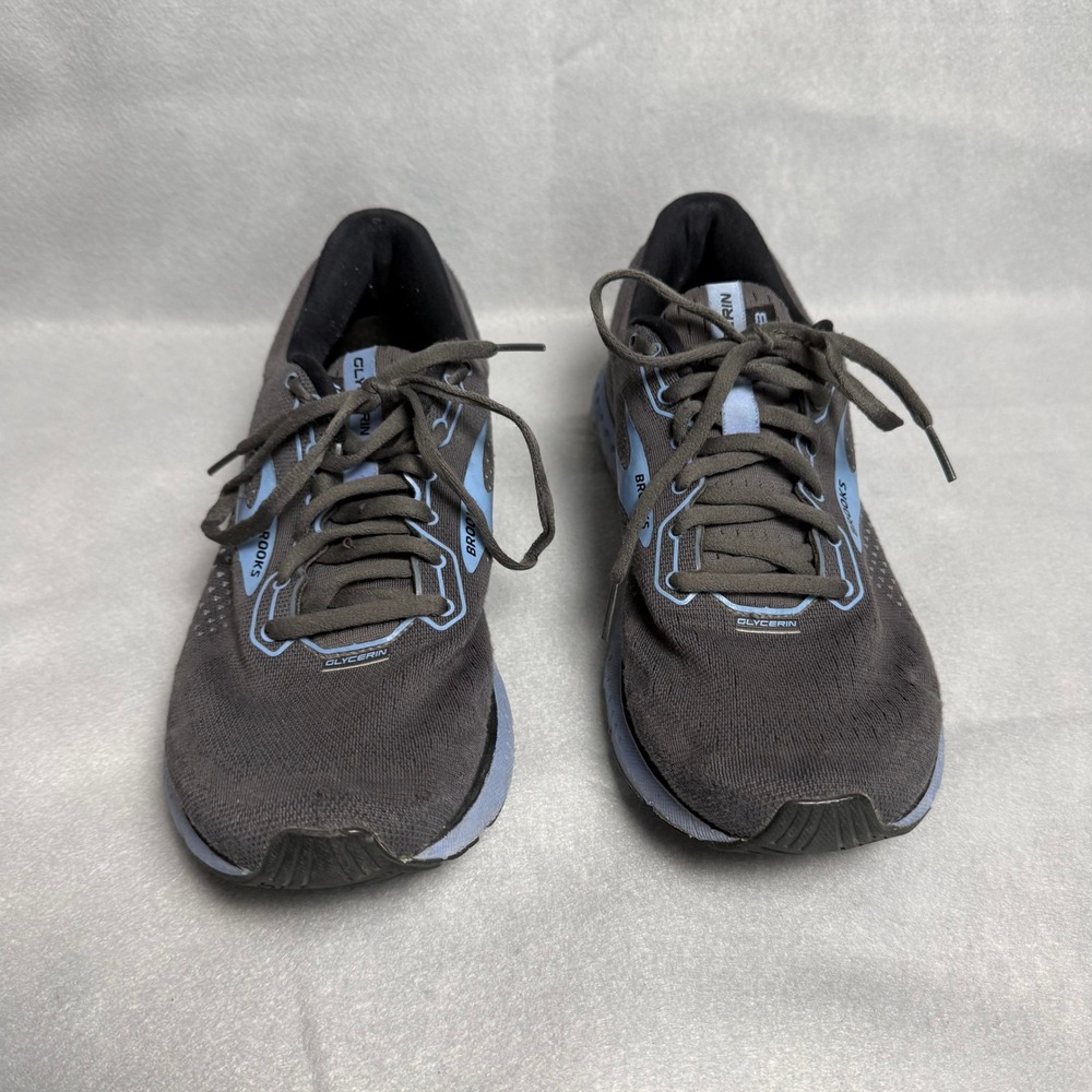 Brooks Glycerin 18 Mens Running Shoes Grey Blue Neutral Trainers 1103291D034